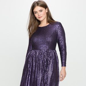 Eloquii Sequin Fit and Flare Party Dress - Petite